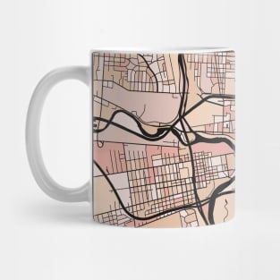 Columbus Map Pattern in Soft Pink Pastels Mug